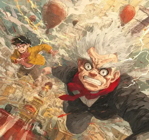 热血与成长方向的漫画条目封面，画面为逆光下的角色剪影